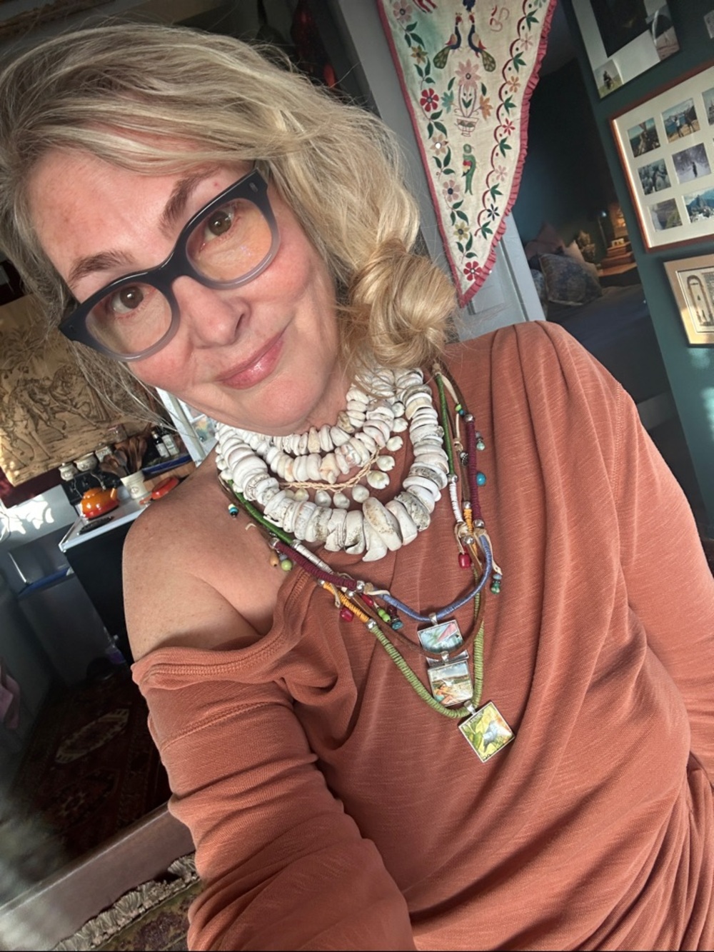 Handmade bundle 3 unique necklaces. 16- 17 inches but adjustable Anthropologie - Picture 6 of 10
